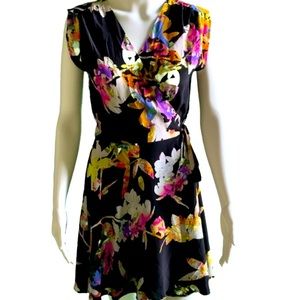 Yumi Kim black floral wrap dress